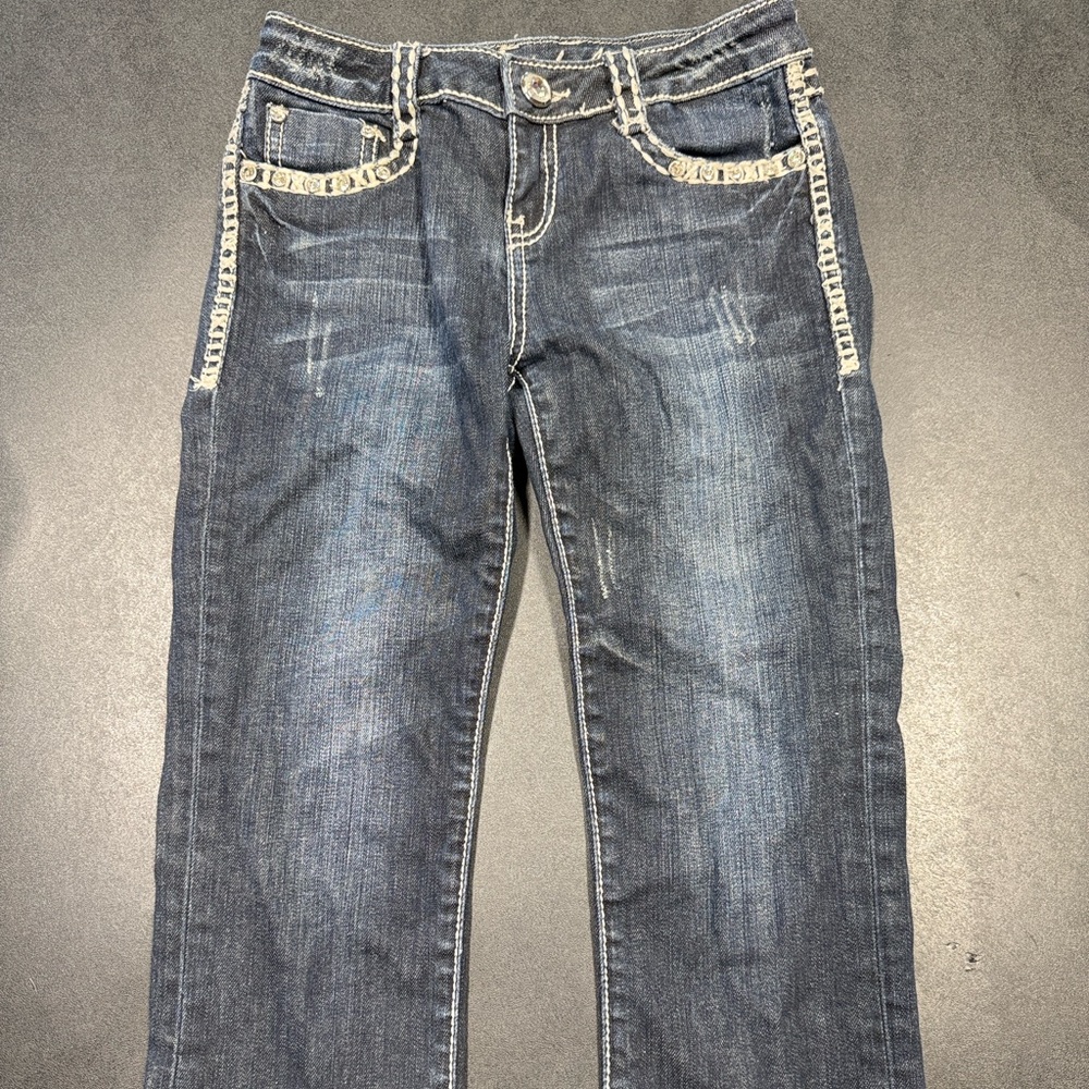 L.A. Idol Kids Dark Blue Jeans with White Stitching